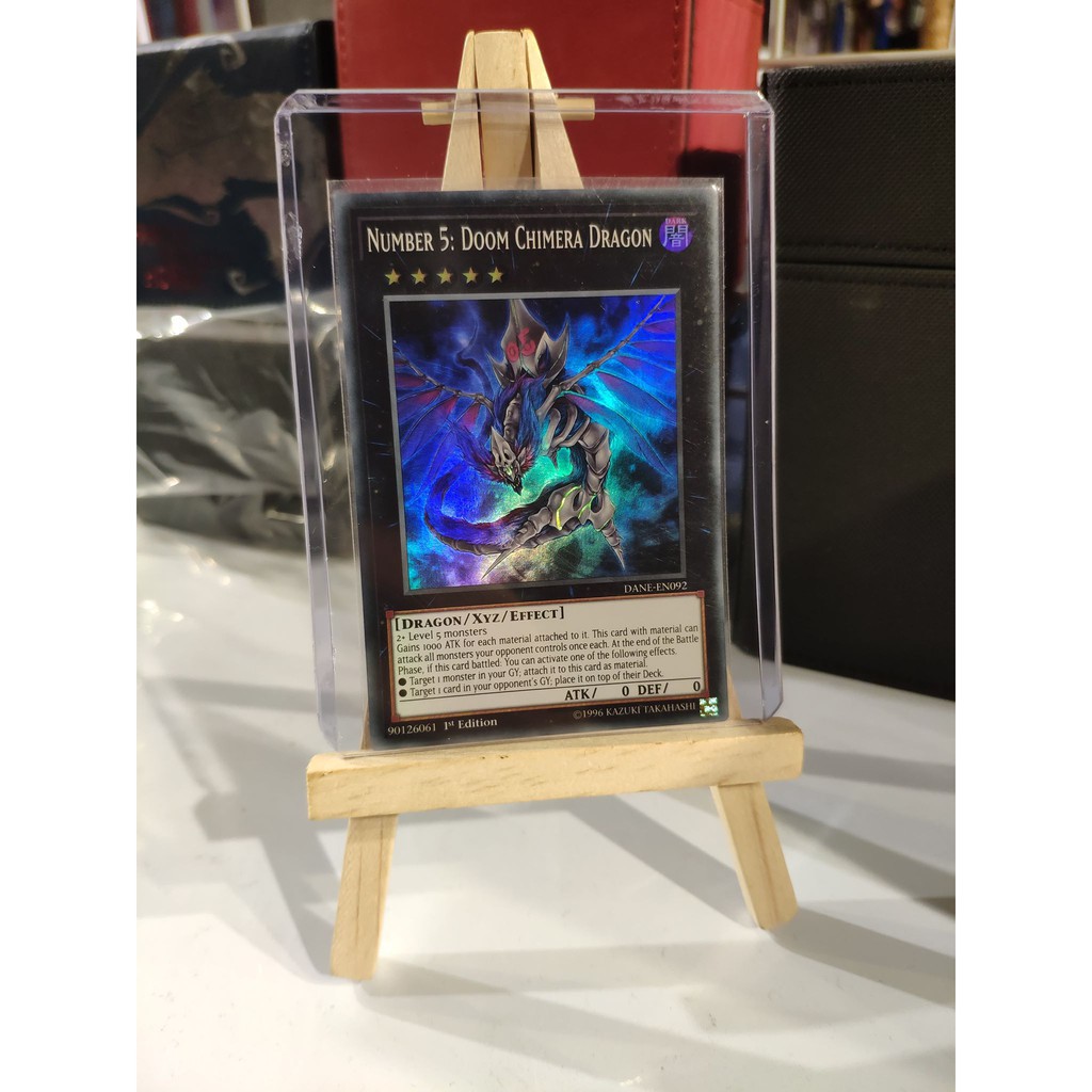 Lá bài thẻ bài Yugioh Number 5 Doom Chimera Dragon – Super Rare - Tặng bọc bài nhựa bảo quản