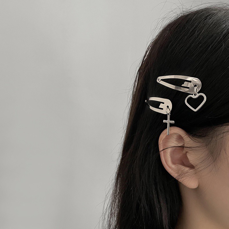 Kẹp Tóc Mỏ Vịt Hình Trái Tim Đơn Giản Thời Trang