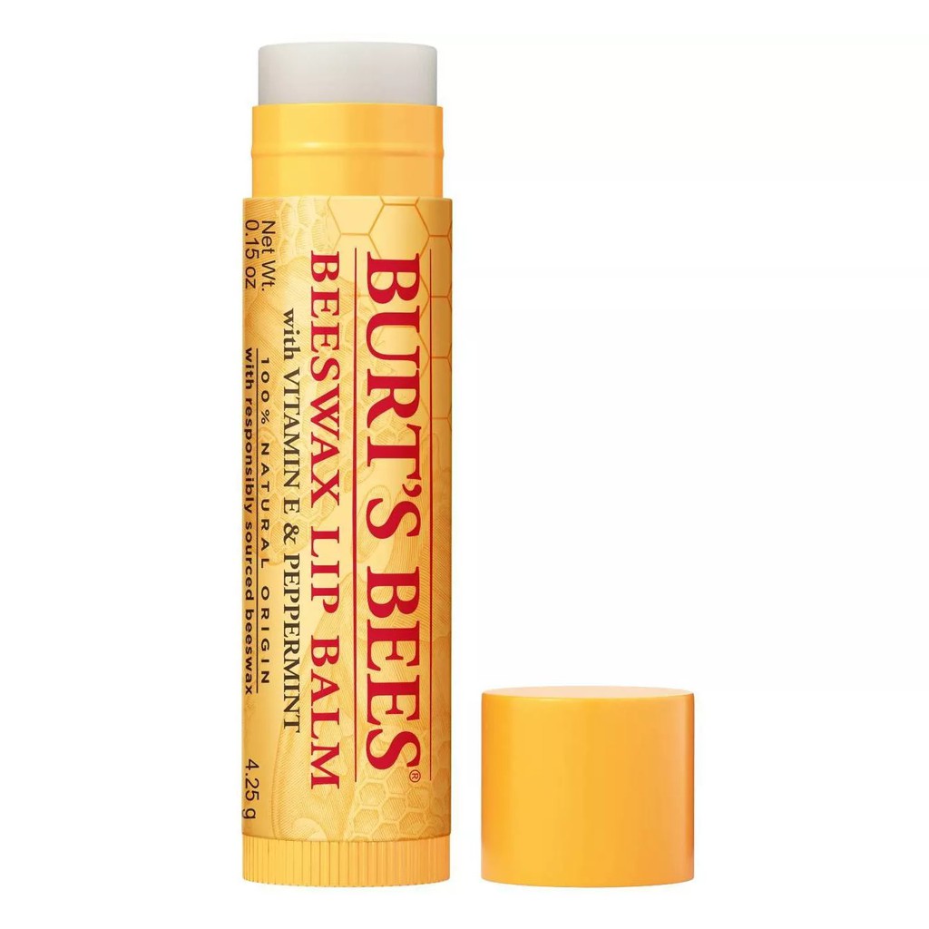 [Bill Mỹ] Son dưỡng Burt's Bees Beeswax Lip Balm with Vitamin E & Peppermint