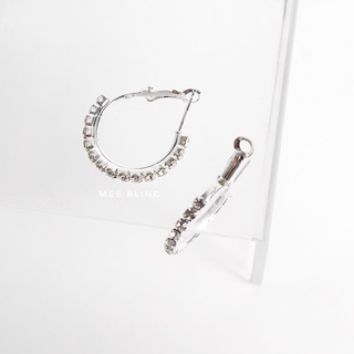 MEE BLING ♡ Bông tai tròn đính đá lấp lánh Rhinestone Hoop Earrings E3100