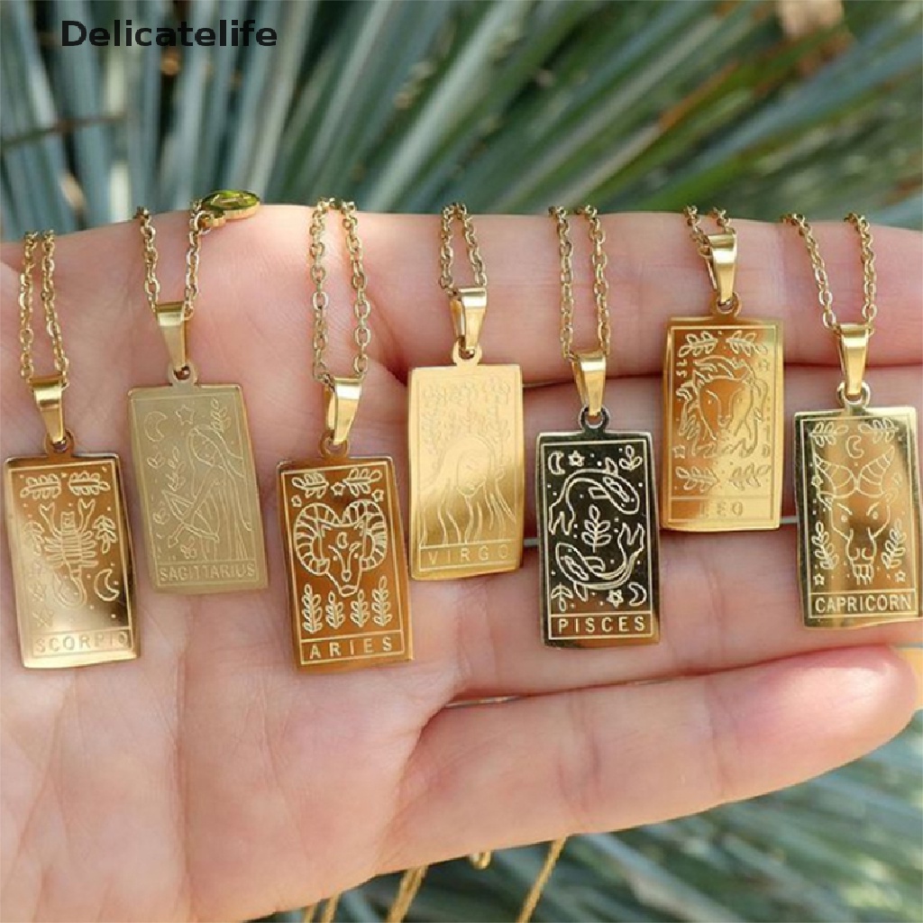 Vòng cổ bằng thép không gỉ mặt hình các chòm sao cá tính đẹp mắt