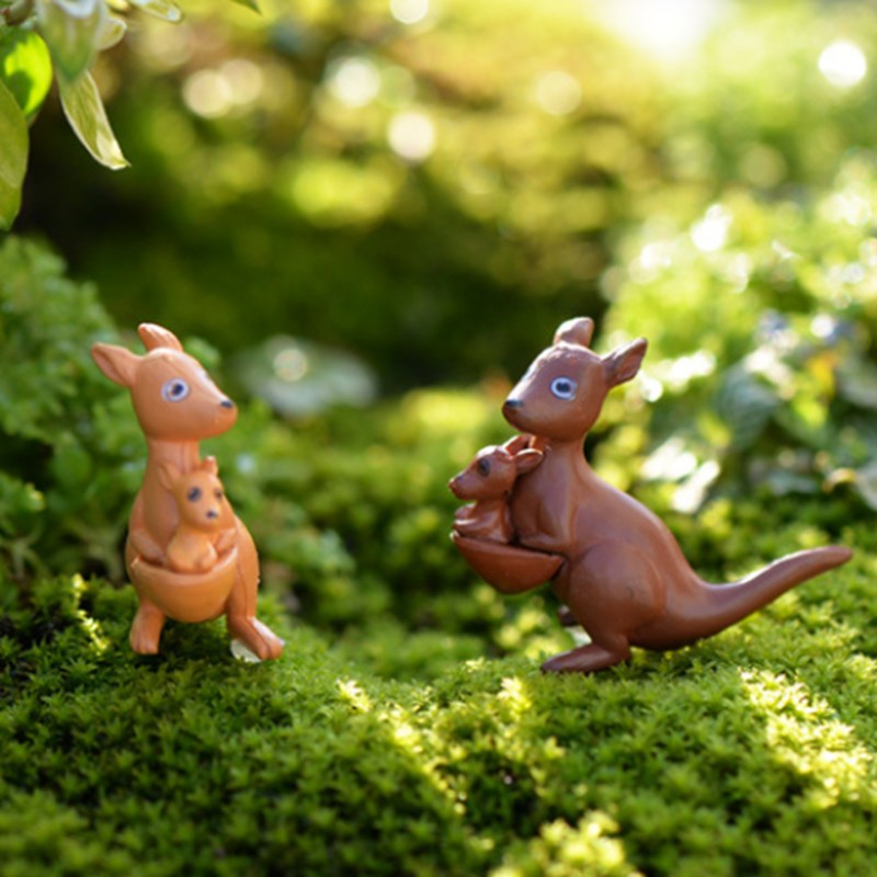 Set 2 Mô Hình Kangaroo Mẹ Và Bé Trang Trí Sân Vườn
