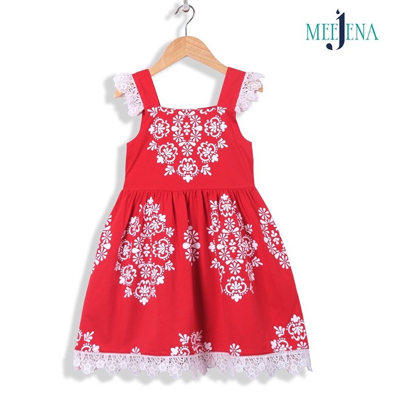 Váy Bé Gái 2 Dây Nối Ren 14-38 kg MEEJENA 100% COTTON- MJ1926