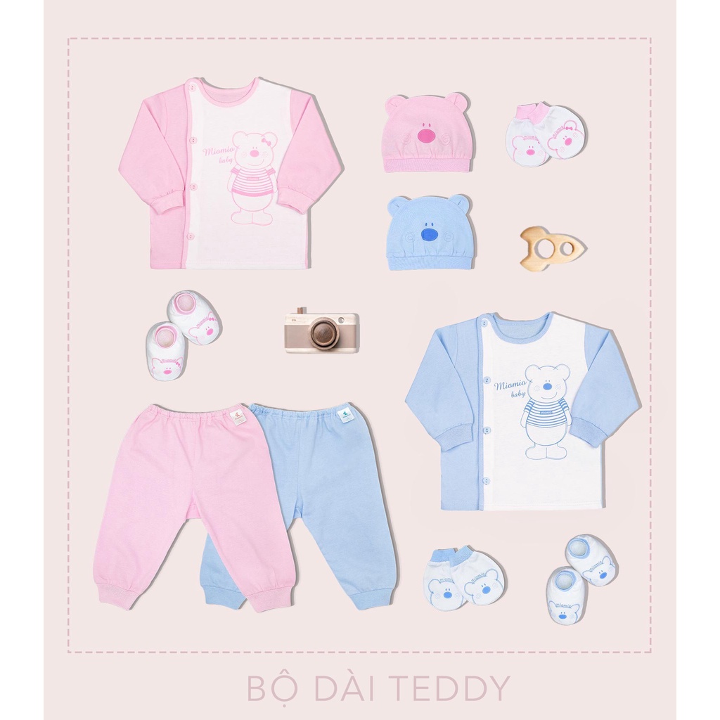 Bộ Sơ Sinh Dài Tay, Nút Giữa MIOMIO. Họa Tiết: Teddy Cho  Bé Gái Bé Trai , Vải Cotton