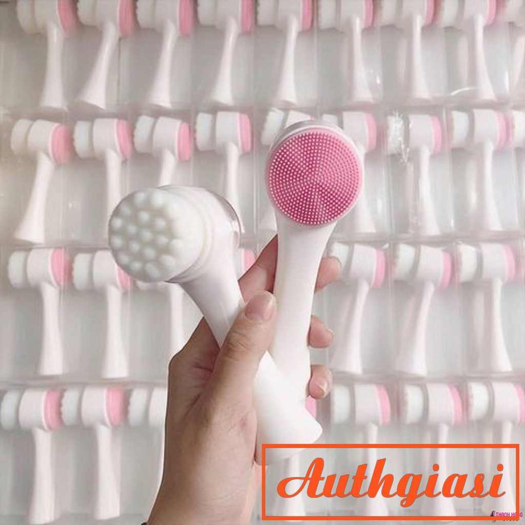Cọ rửa mặt 2 đầu massage da mặt 1 đầu lông 1 đầu silicon | BigBuy360 - bigbuy360.vn