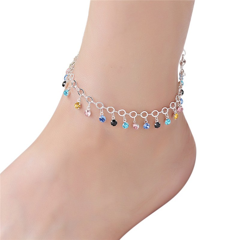 Lắc chân đính đá nhiều màu thiết kế thời trang | BigBuy360 - bigbuy360.vn