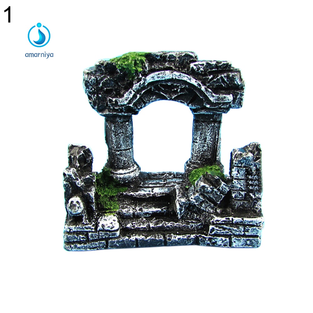 Mô hình cột lâu đài La Mã nhân tạo độc đáo dùng trang trí bể cá