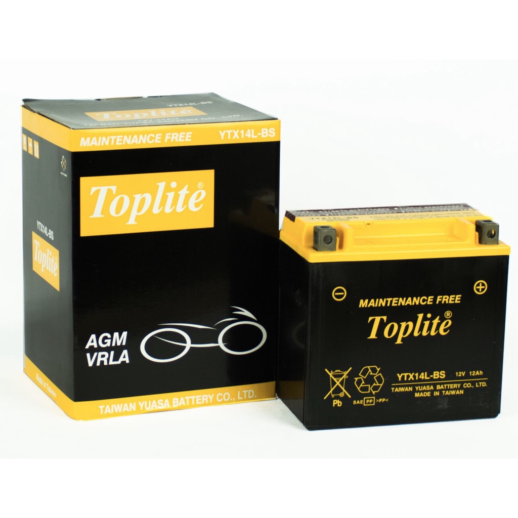 Bình Ắc quy motor Toplite YTX14L-BS