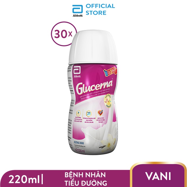 [Nhập GROAT4 giảm 4%] Thùng 30 Sữa nước dành cho người bị tiểu đường Glucerna Abbott 220ml/chai