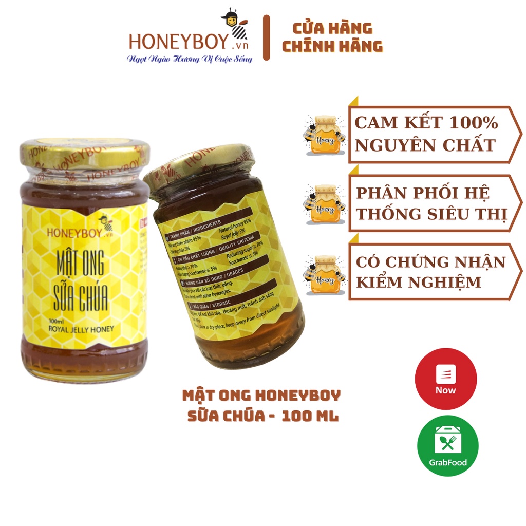 Mật Ong Sữa Chúa HONEYBOY 100ml (Mật ong + 5% Sữa Ong Chúa nguyên chất)