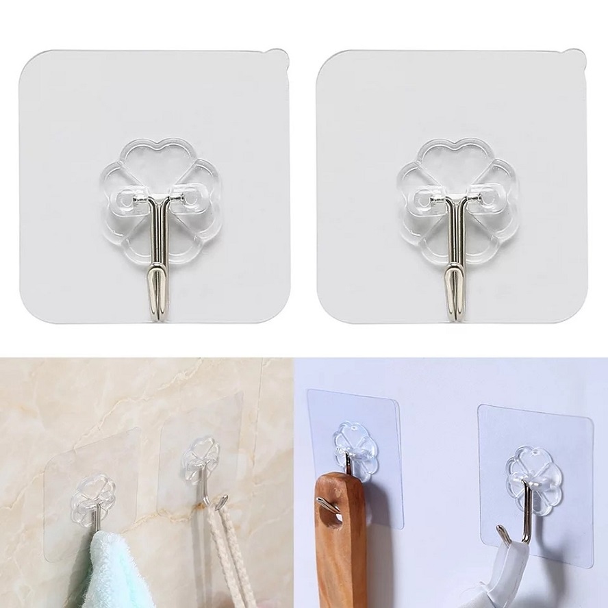 Sét 10 móc dán siêu dính chịu lực trong suốt No.101256