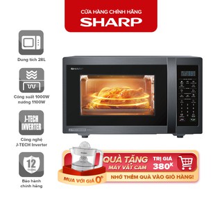 Lò Vi Sóng Kết Hợp Nướng Sharp R-G728XVN-BST J-Tech Inverter