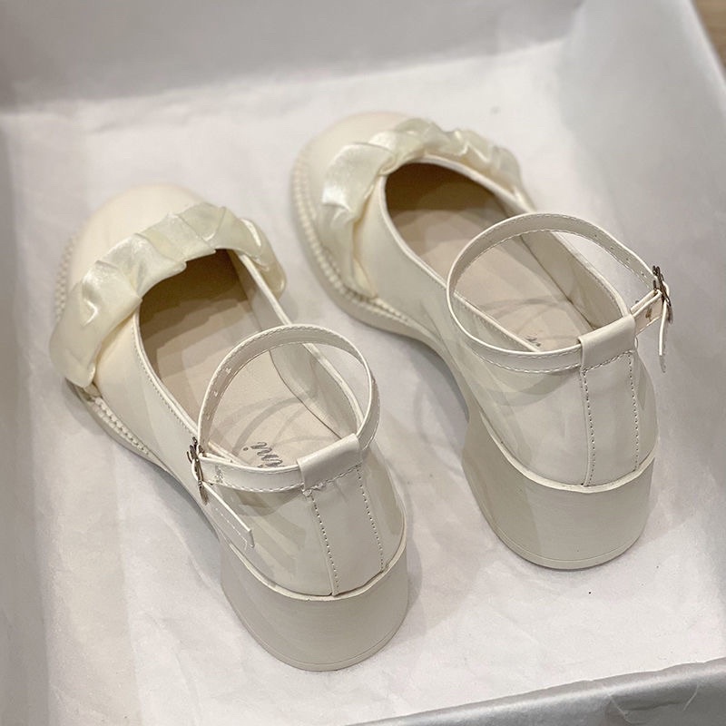 Giày búp bê Lolita dây cài đế 5 phân ôm chân cao cấp - giày nữ đế độn da mềm thời trang