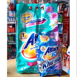 Bột giặt khử mùi ATTACK 3,8kg trắng sạch ngạc nhiên tặng gói 720g.