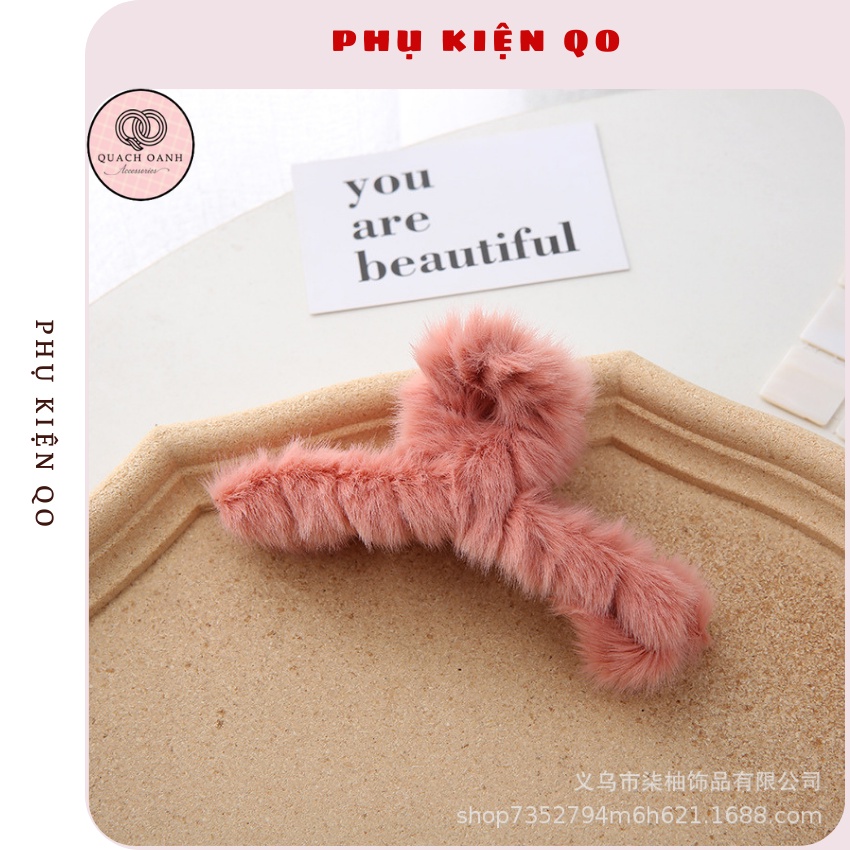 Kẹp Tóc Càng Cua Lông Cừu Cao Cấp Màu Sắc Ngọt Ngào - Phụ Kiện QO KEP36