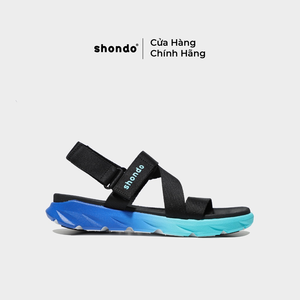 Giày Sandals Nam Nữ Unisex Shondo F6 Sport Ombre Đế Xanh Nhạt F6S3310