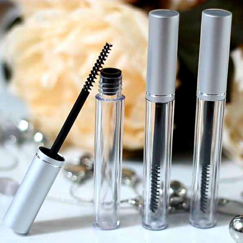 Combo 10 vỏ mascara rỗng nắp bạc đựng dầu dừa dưỡng mi (lọ chuốt mi 10ml)