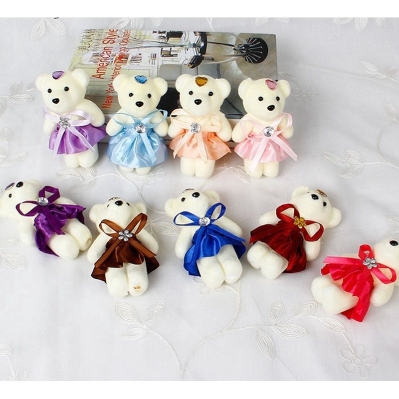 Bộ 10 Gấu Bông Nhỏ Xinh Trang Trí Tiệc Cưới / Sinh Nhật / Valentine