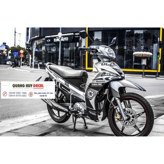 Tem trùm xe sirius xám bạc, độ team dán phủ decal xe máy spark giá rẻ đẹp