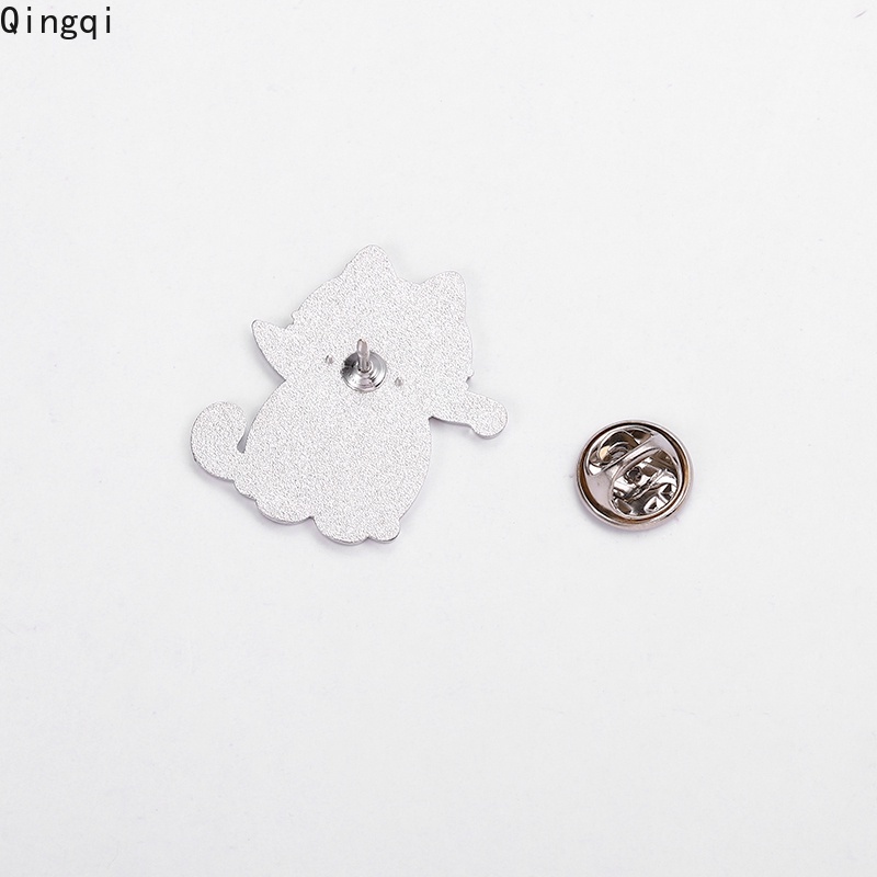 Ghim cài áo MISS ZOE kim loại hình mèo đen phong cách gothic punk