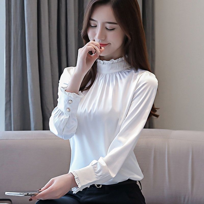 Áo Sơ Mi chiffon Cổ Rùa plus size Cho Nữ