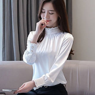 Áo Sơ Mi chiffon Cổ Rùa plus size Cho Nữ
