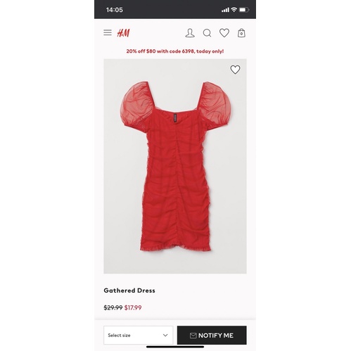 Đầm body nữ ren lưới nhún H&m auth săn sale