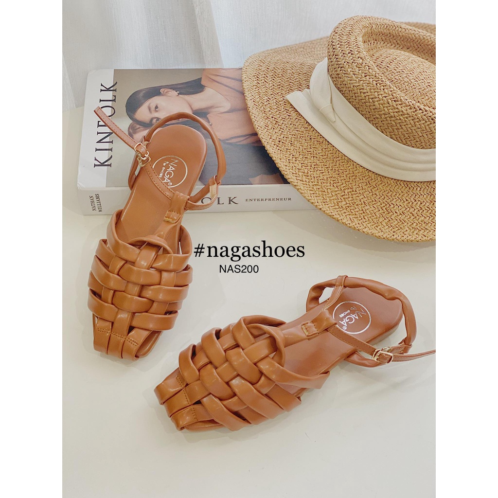 GIÀY SANDAL NAGASHOES QUAI ĐAN MŨI VUÔNG NAS200