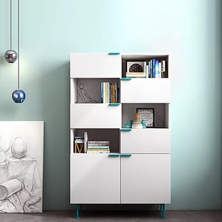 Tủ tài liệu gỗ, kệ sách trang trí chân sắt 4 tầng, 5 tầng tiện lợi (KS-70)