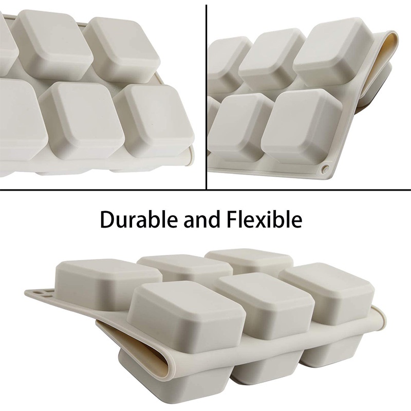 Set 2 khuôn silicone 9 ô hình vuông làm xà phòng DIY