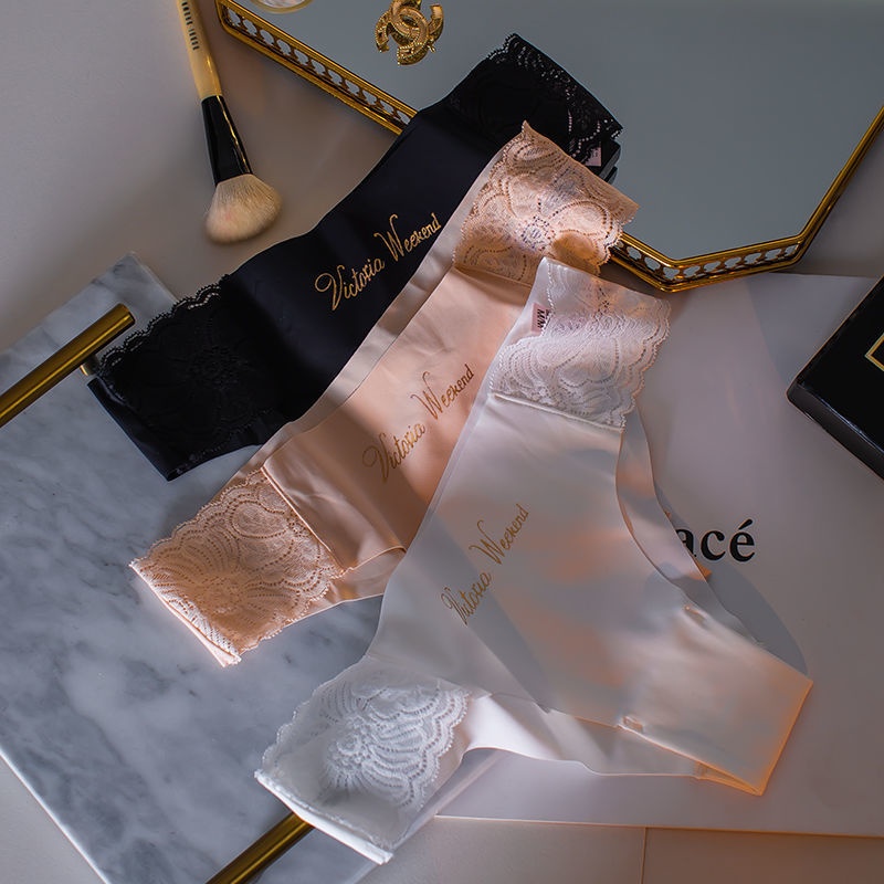 Quần Lót Cotton Siêu Mỏng Không Đường May Phối Ren Khô Thoáng Nhanh Phong Cách Mới Cho Nữ