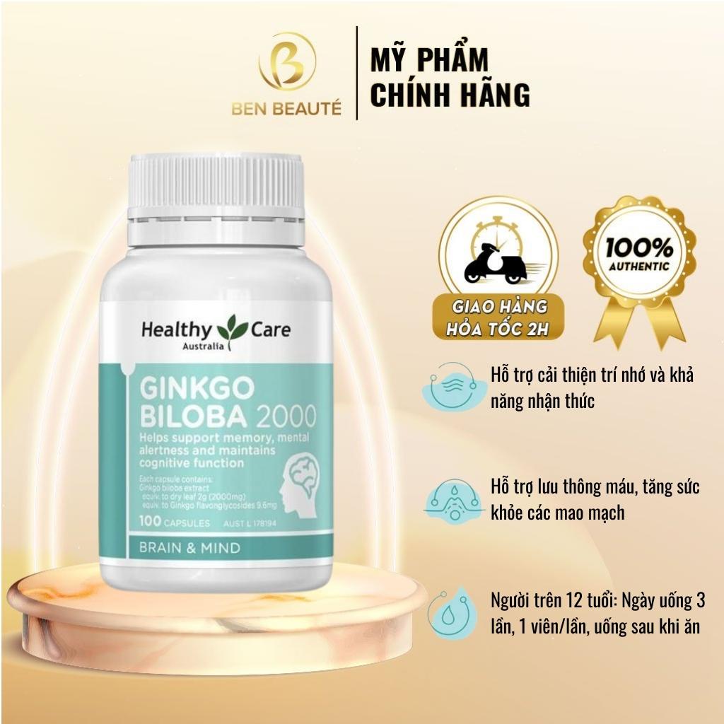 Viên Uống Bổ Não Healthy Care Ginkgo Biloba 2000mg 100 Viên