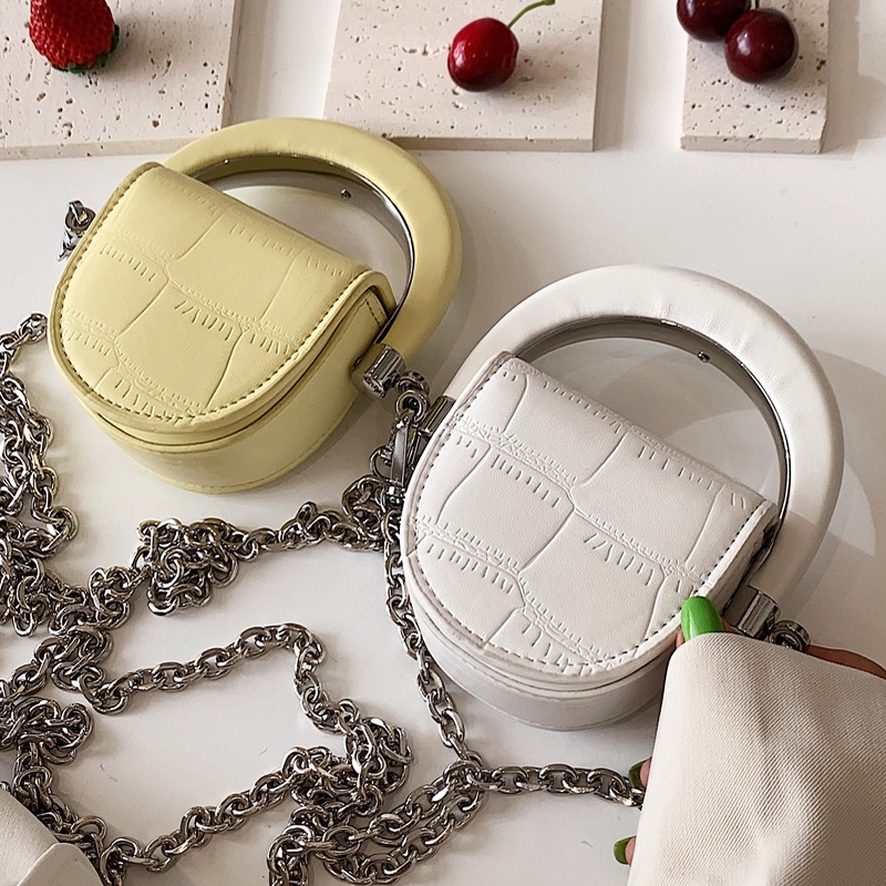 Túi Đeo Chéo mini Họa Tiết Đá Phong Cách retro Pháp Cho Nữ