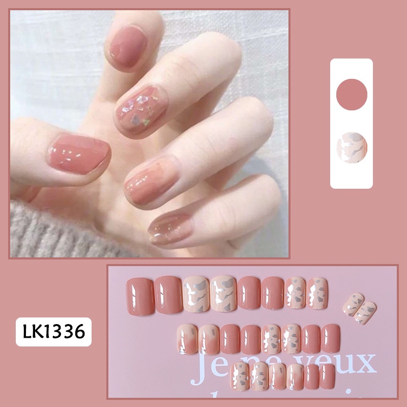 Bộ Móng Tay Giả Dán Trang Trí Họa Tiết Hoa Cúc Xinh Xắn