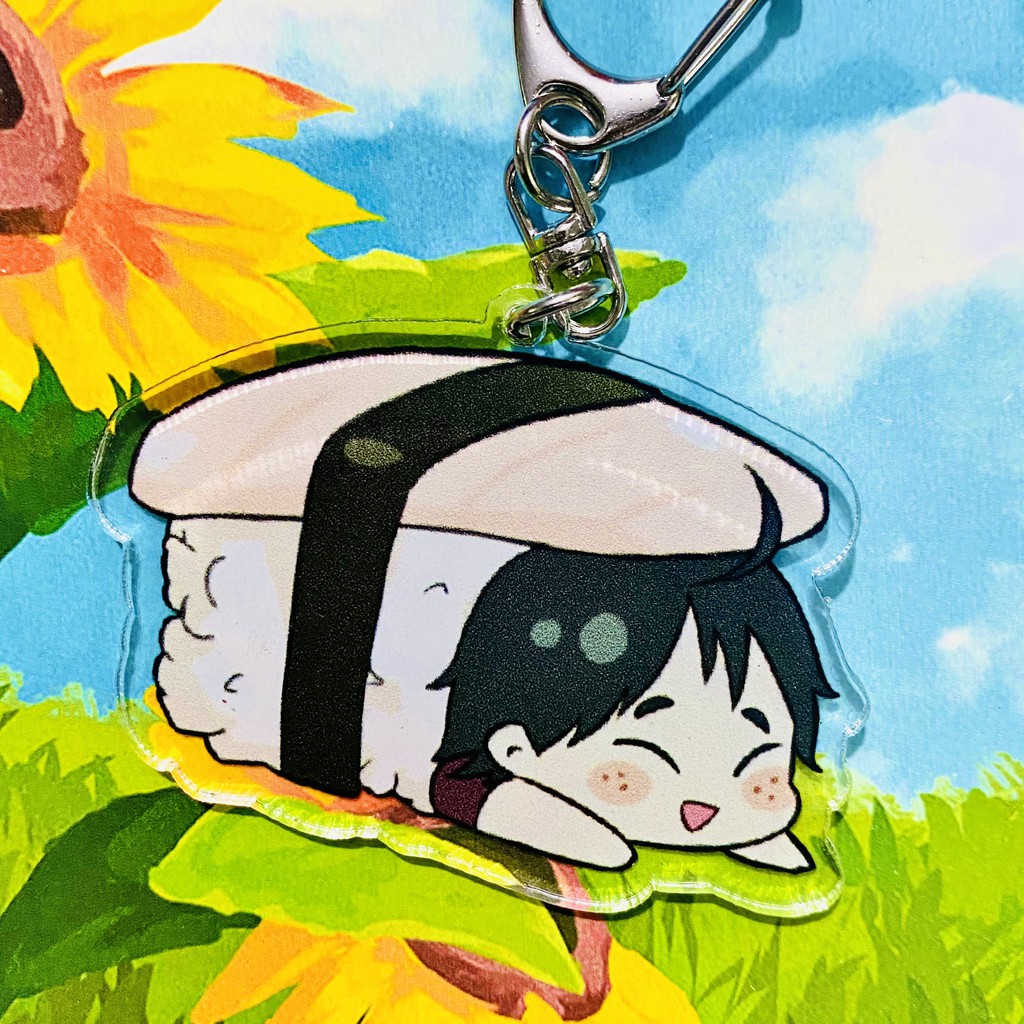 Móc khóa xinh xắn in hình HAIKYUU!! VUA BÓNG CHUYỀN ver MIẾNG SUSHI anime chibi