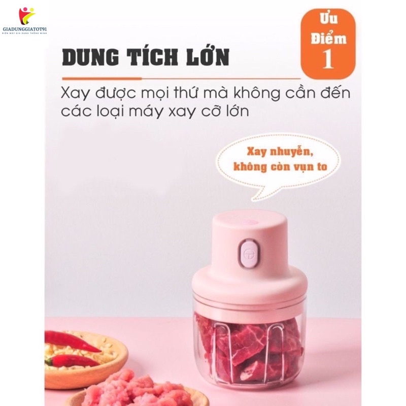 [Mã ELHA22 giảm 5% đơn 300K] ☘️ MÁY XAY TỎI ỚT MINI CẦM TAY THỂ TÍCH 250ML