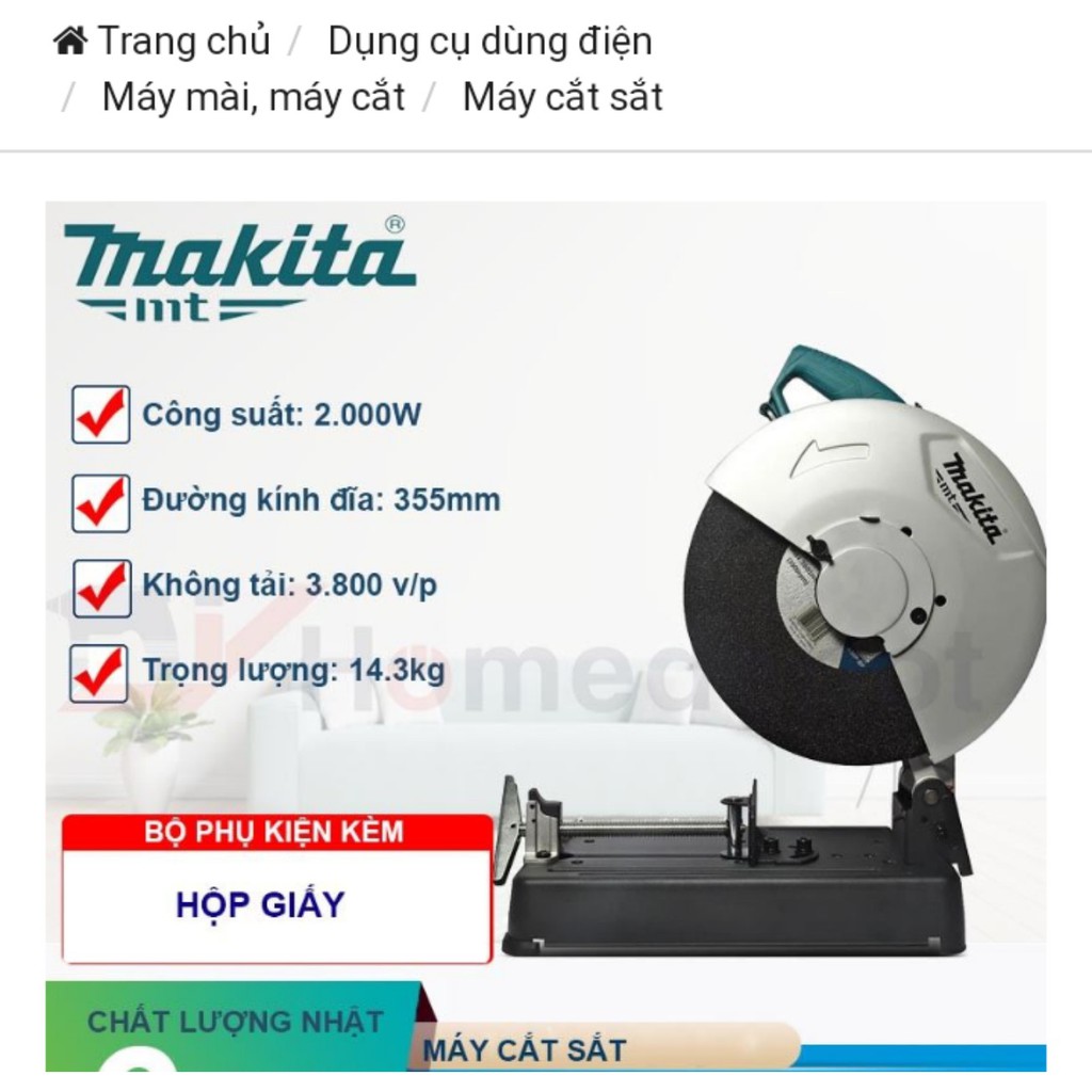 Máy cắt sắt MAKlTA  M2410B hàng chính hãng Thái Lan