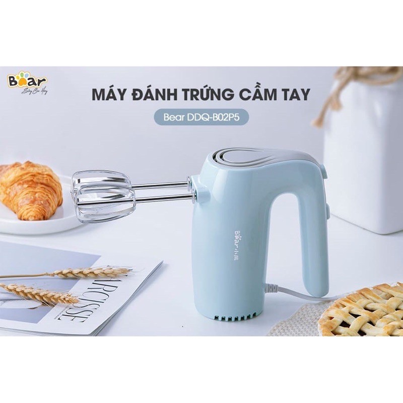 Máy đánh trứng cầm tay Bear DDQB02P5 tiện lợi 5 tốc độ