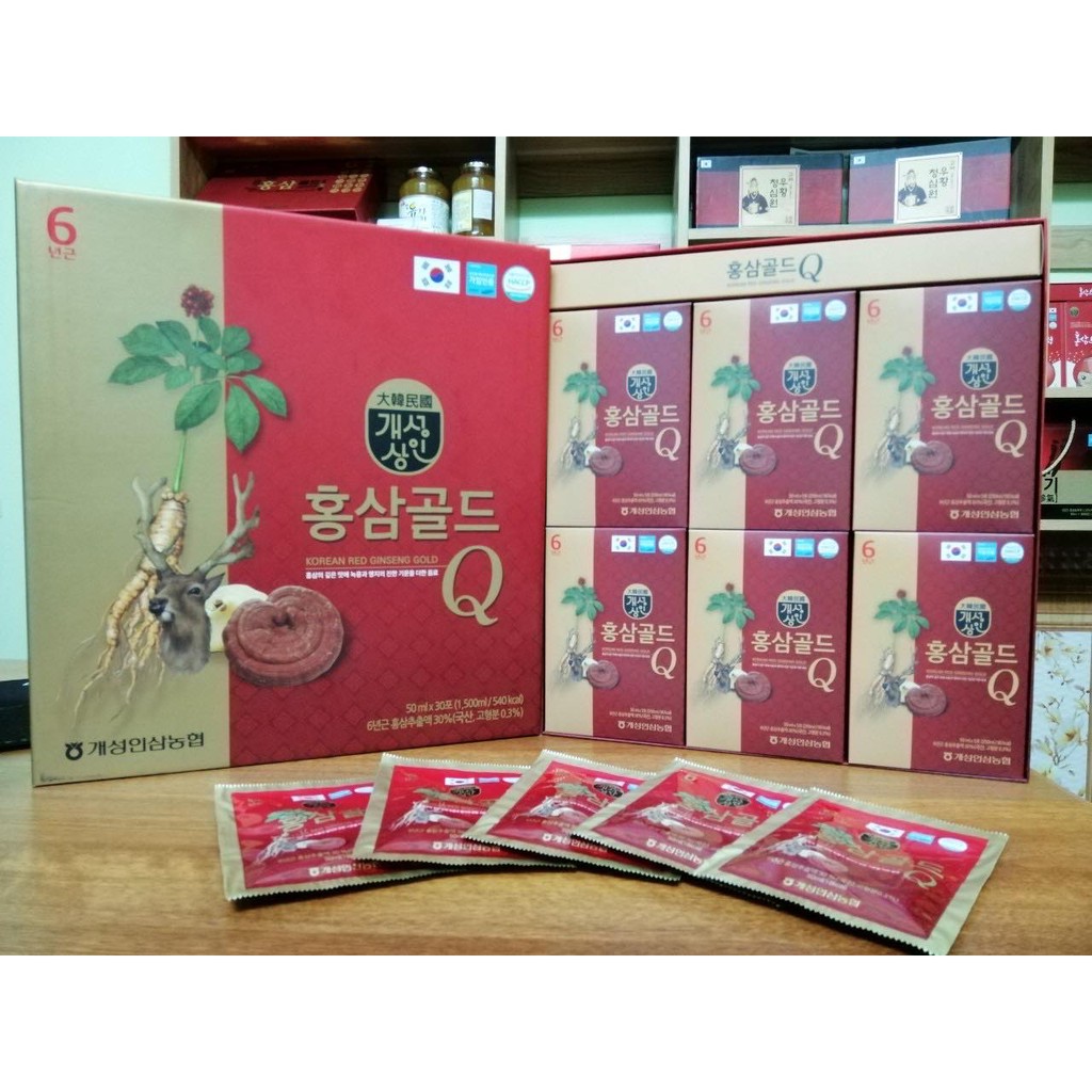 Nước Hồng Sâm Nhung Hươu Linh Chi Gold Q - Korea Red Ginseng Gold