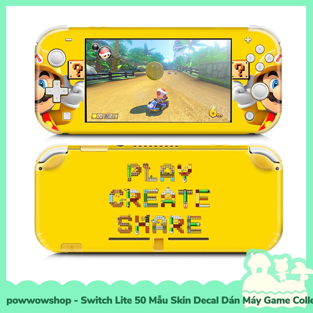 [Sẵn VN - Hỏa Tốc] Switch Lite 50 Mẫu Skin Decal Dán Máy Game Cầm Tay Nintendo Switch Lite Phong Cách Nin Gaming Wolrd