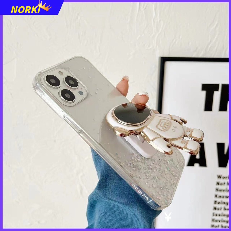 Ốp Điện Thoại Kim Tuyến Nước Kèm Giá Đỡ Hình Phi Hành Gia 3D Cho Samsung Galaxy S10 S10Plus S10E S9 S9Plus S8 S8Plus A7 A8 A9 2018 A9S