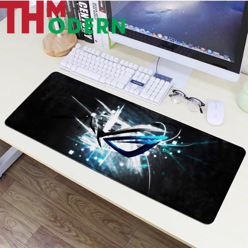 Pad chuột lớn, Lót chuột ASUS-ROG 80x30cm may bo viền, chuyên game chống trơn trượt - TH-MODERN