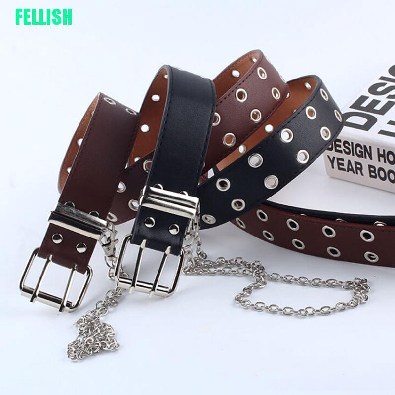 Thắt Lưng Da Phối Dây Xích Có Thể Điều Chỉnh Kích Cỡ Thời Trang Cho Nữ