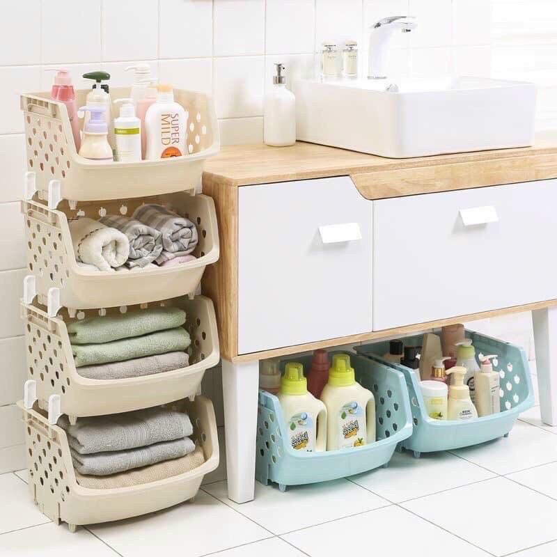Kệ rổ nhựa 4 tầng đa năng cao cấp dễ dành tháo lắp