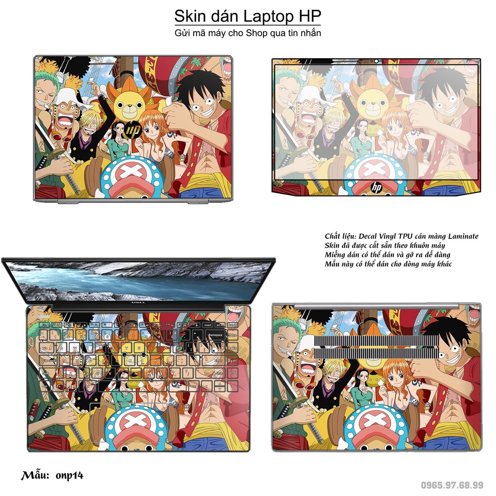 Skin dán Laptop HP in hình One Piece _nhiều mẫu 17 (inbox mã máy cho Shop)