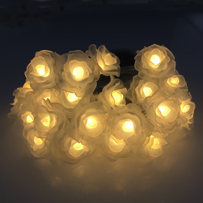 Dây đèn Led 3M 20 bóng hình hoa hồng xinh xắn cho trang trí phòng