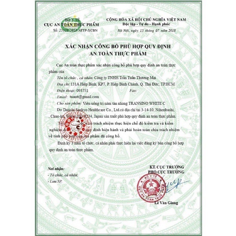 Viên uống trắng da Transino Nhật Bản 120 viên
