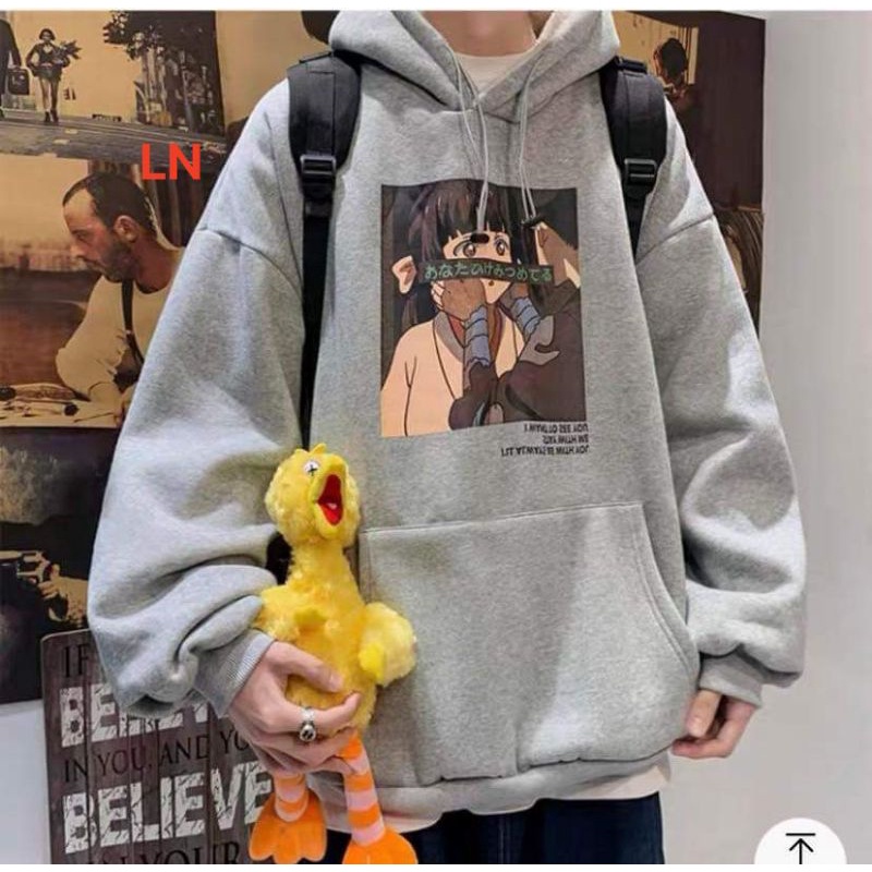 Áo nỉ Hoodies in hình Cô gái chữ Nhật siêu đáng yêu | BigBuy360 - bigbuy360.vn