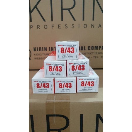 thuốc nhuộm tóc dưỡng chất collagen mềm mượt, bóng tóc + Oxy trợ nhuộm || KIRIN 8/43