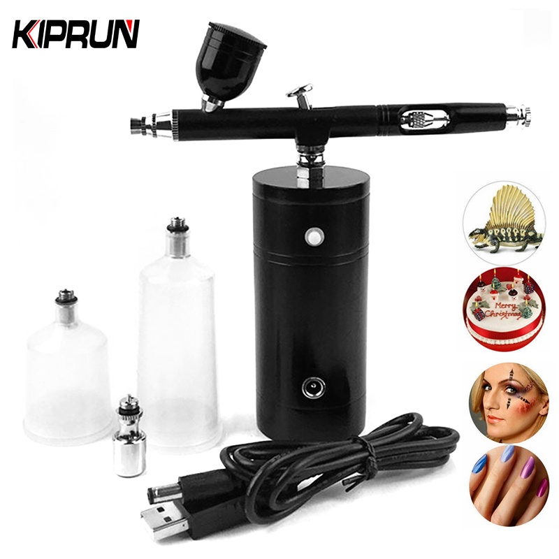 Bộ súng phun sơn không dây cầm tay mini đa năng có thể sạc kèm vòi phun 0.4mm cho trang điểm/xăm/làm móng